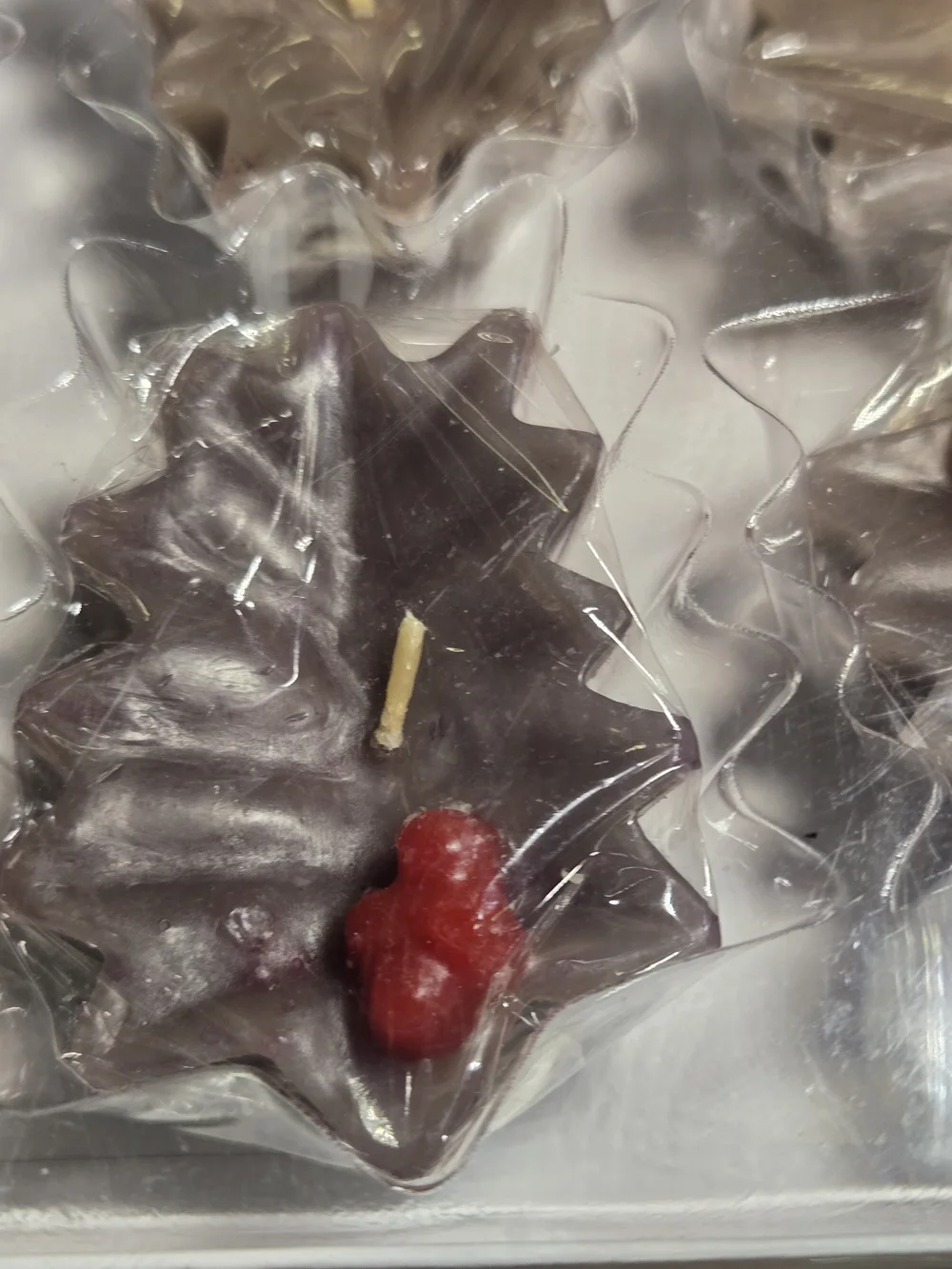 Vintage Hallmark Candles *NEW In Box* Christmas Holly Berry Leaf Shape Green Red